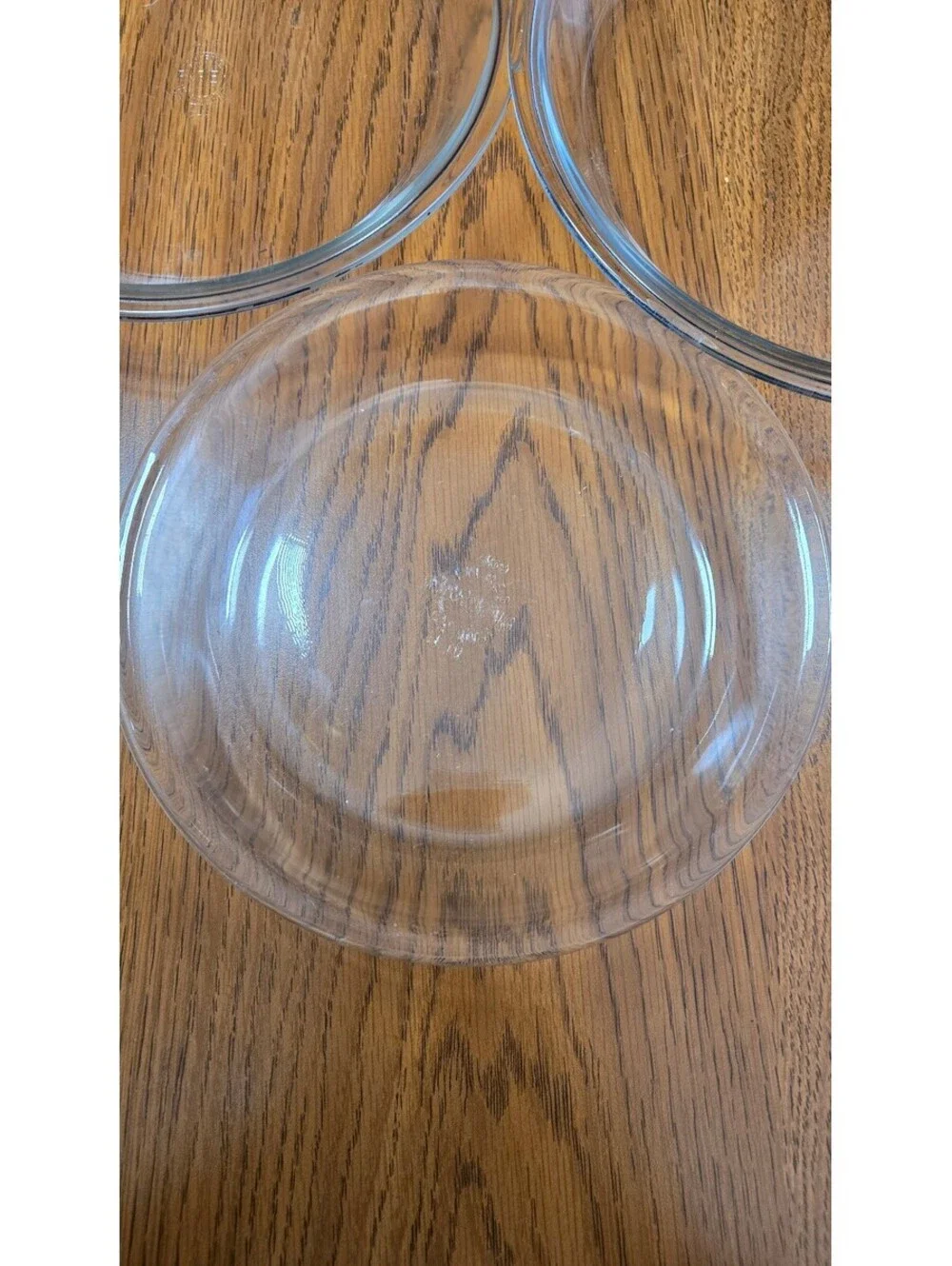 Set of 2 Vintage Pyrex 1 Fireking Clear Glass Pie Plates
